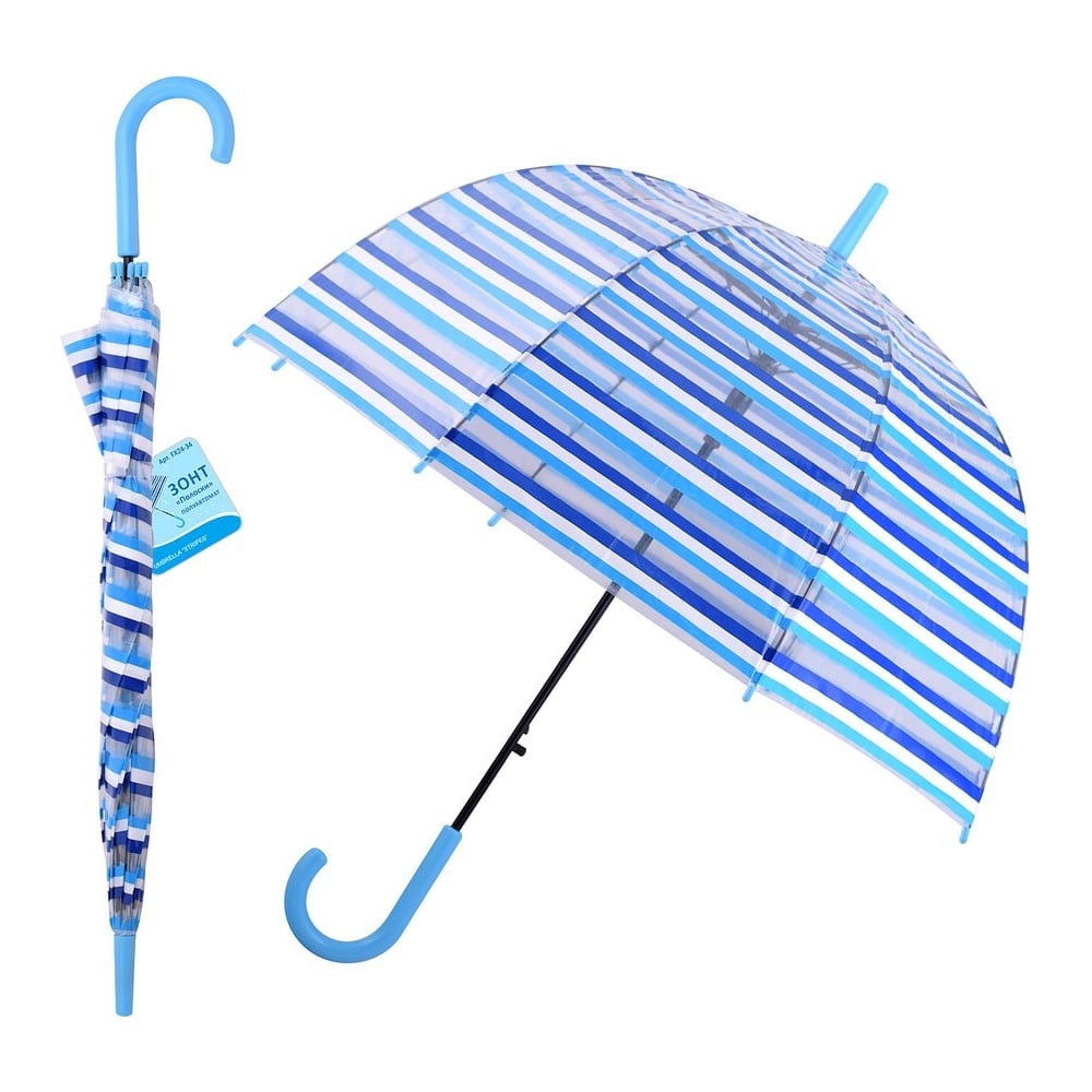 Изображение товара Зонт Мультидом Полоски полуавтомат диаметр 80 см FX24-34