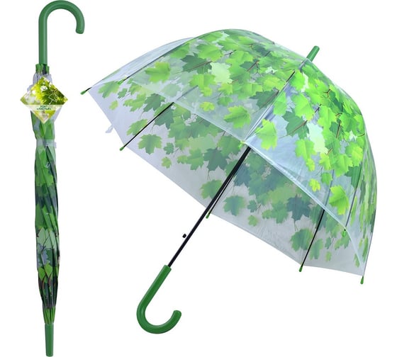 Изображение товара Зонт Мультидом Листья полуавтомат диаметр 80 см FX24-12