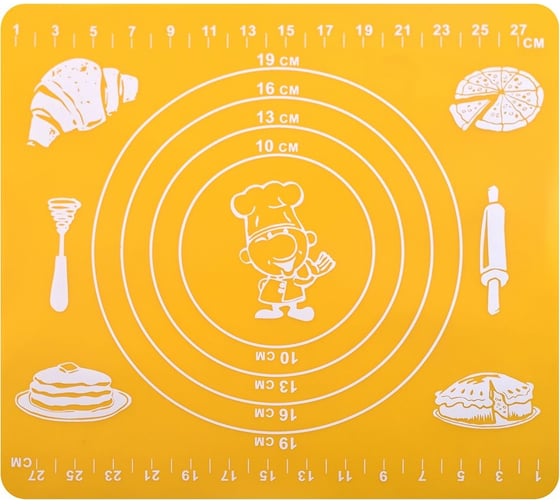 Изображение товара Кулинарный силиконовый коврик Мультидом с разметкой размер 29х26 см 3 цвета r DH80-134