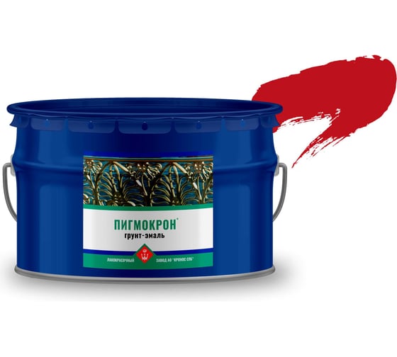 Изображение товара Грунт-эмаль Пигмокрон красный транспортный ral 3020, ведро 10 кг 4605578000733