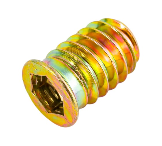 Изображение товара Резьбовая втулка с буртиком WOODWORK m8, l=20, 100 шт. 990.08.20