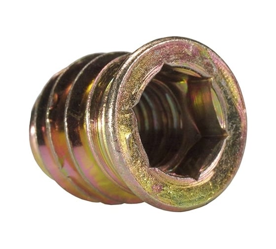 Изображение товара Резьбовая втулка с буртиком WOODWORK m8, l=15, 100 шт. 990.08.15