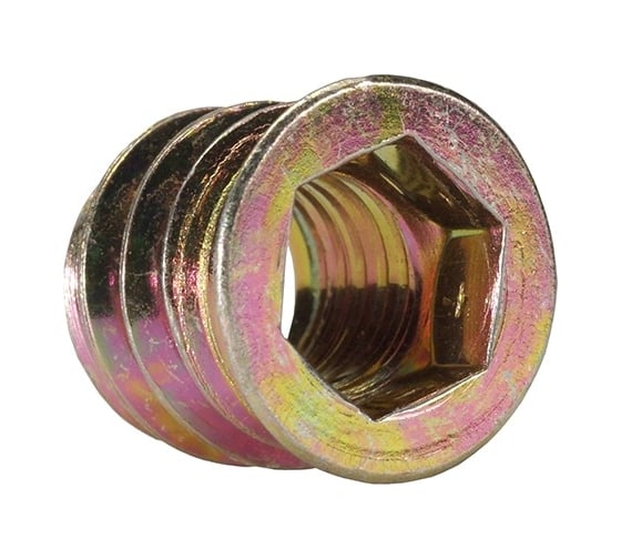 Изображение товара Резьбовая втулка с буртиком WOODWORK m8, l=13, 100 шт. 990.08.13