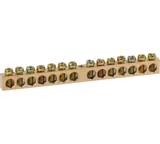 Изображение товара Шина ЭРА NO12217 PEN земля-ноль 6x9мм 14/1 латунная с креплениями по центру Б0047231