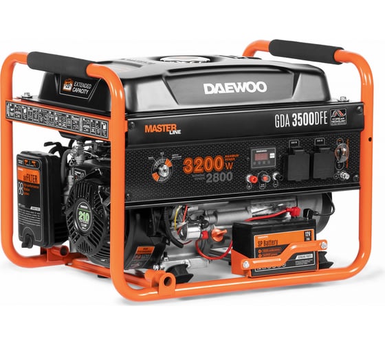 Изображение товара Двухтопливный генератор Daewoo Бензин + Газ GDA 3500 DFE