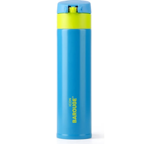 Изображение товара Термобутылка BAROUGE Travel Bottle голубая/лайм, из нержавеющей стали BT-155 350 мл/голубой/лайм/бутылка