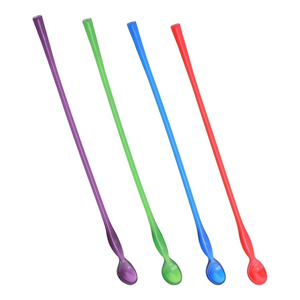 Изображение товара Набор палочек для коктейля Мультидом 4 шт 26 см полипропилен ассорти