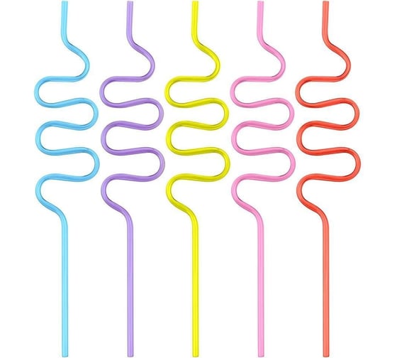Изображение товара Трубочки для коктейля Мультидом Зигзаг 5 шт 26 см YD13-156