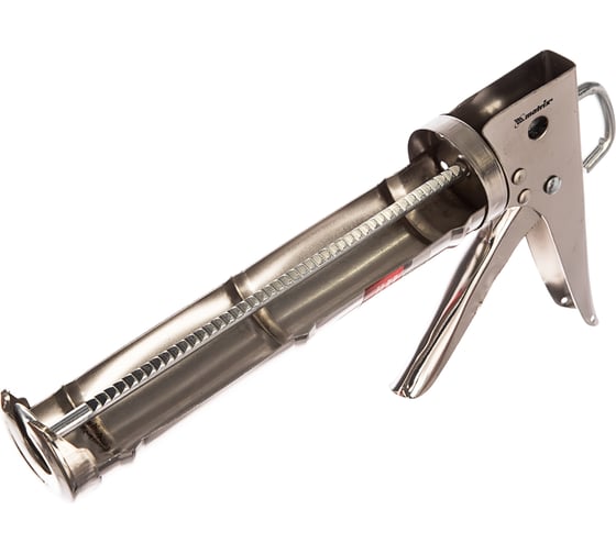 Изображение товара Полуоткрытый пистолет для герметика 310мл, хром, зубчатый шток 7мм MATRIX 88640