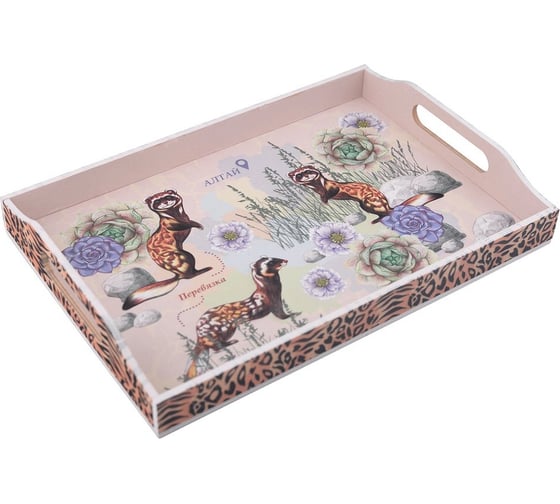Изображение товара Поднос Мультидом Исчезающая красота размер 41х28х6 см МТ18-150