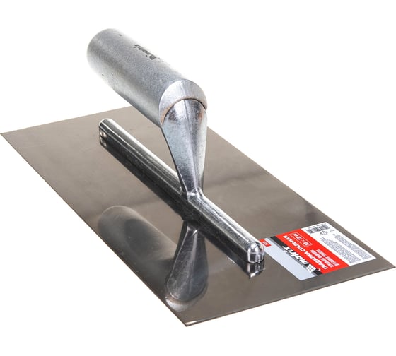 Изображение товара Стальная гладилка 280х130мм, зеркальная полировка, деревянная ручка MATRIX 86732