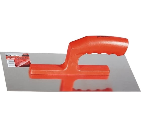 Изображение товара Стальная гладилка 280х130мм, зеркальная полировка, пластмас. ручка MATRIX 86774