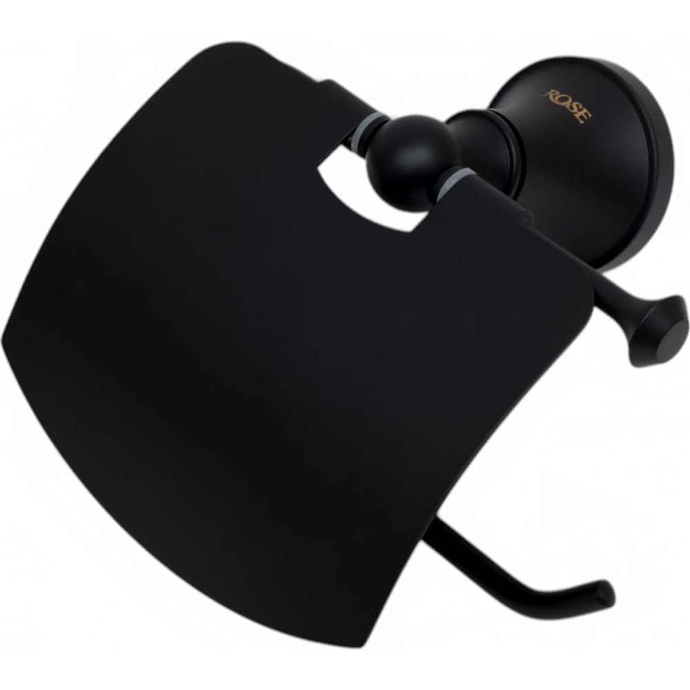 Изображение товара Держатель для туалетной бумаги Rose RG1905H из латуни с крышкой, черный