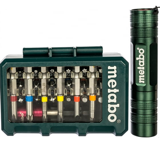 Изображение товара Набор бит (29 предметов) + фонарик Metabo 626721000