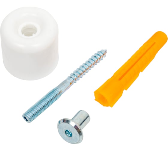 Изображение товара Демпферный ограничитель Левша 40x40, с крепежом, белый У4-9581.Б