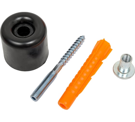 Изображение товара Демпферный ограничитель Левша 40x40, с крепежом, черный У4-9581.Ч