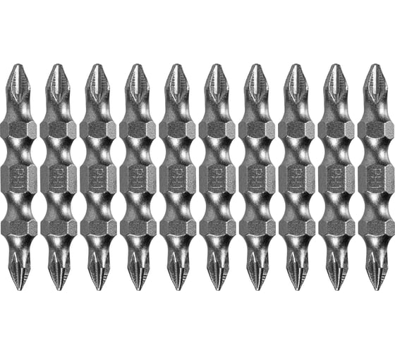 Изображение товара Набор бит двухсторонних PH2-PH1, 45 мм, сталь S2, 10 шт Denzel 11674