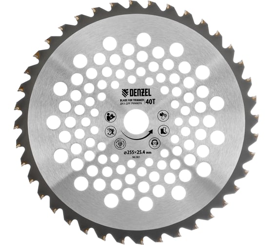 Изображение товара Диск для триммера 255x25.4 мм, 40 зубьев Denzel 96381