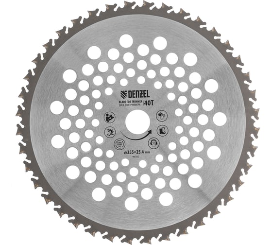 Изображение товара Диск для триммера 255x25.4 мм, 40 зубьев, anti-kick Denzel 96382
