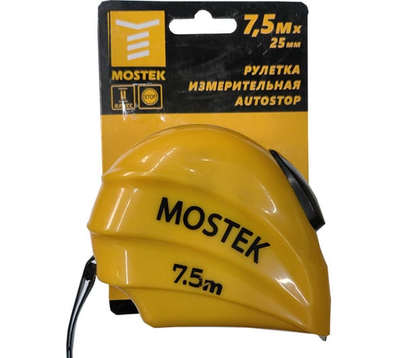 Изображение товара Измерительная рулетка MosTek Autostop 7.5 м, 25 мм 5117525