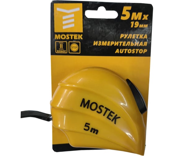 Изображение товара Измерительная рулетка MosTek Autostop 5 м, 19 мм 5115019