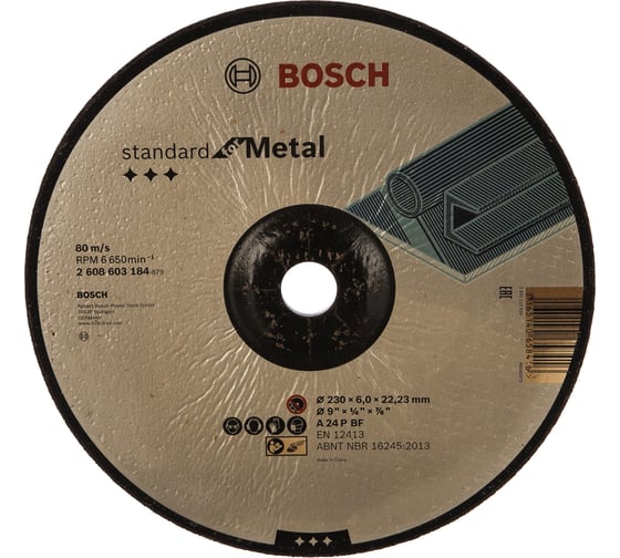Изображение товара Обдирочный круг по металлу A 24 P BF (230х6х22.2 мм) Bosch 2608603184