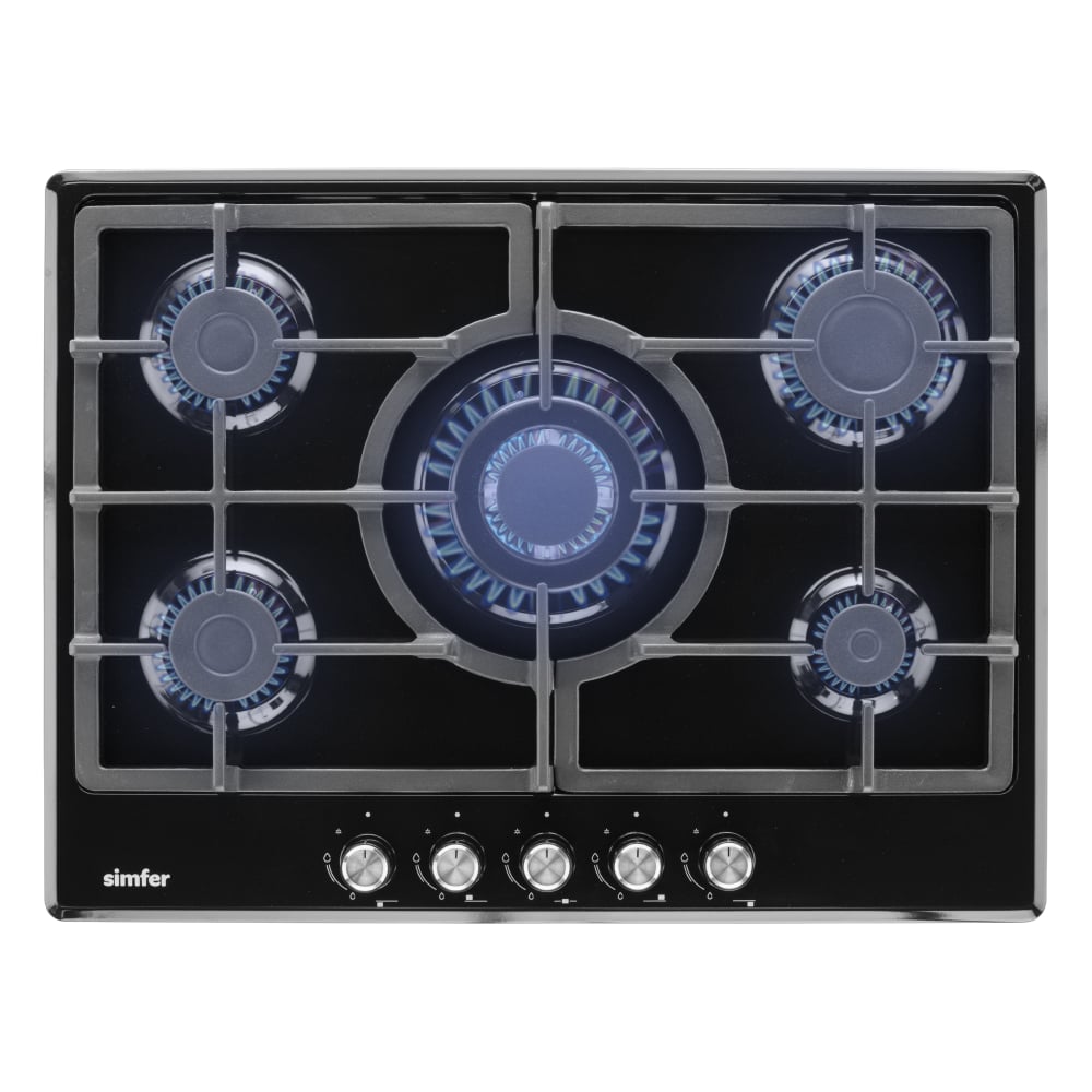 Изображение товара Газовая варочная поверхность SImfer с 5 конфорками и wok-центром, стиль модерн