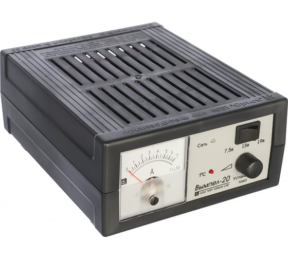 Изображение товара Зарядное устройство Вымпел Вымпел-20 автомат, 0-7А, 7.4/14.8/18В, стрелочный амперметр 2008