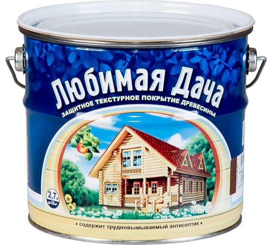 Изображение товара Защитно-декоративное покрытие для дерева Любимая Дача полуматовое, 2.7 л, бесцветный 237255