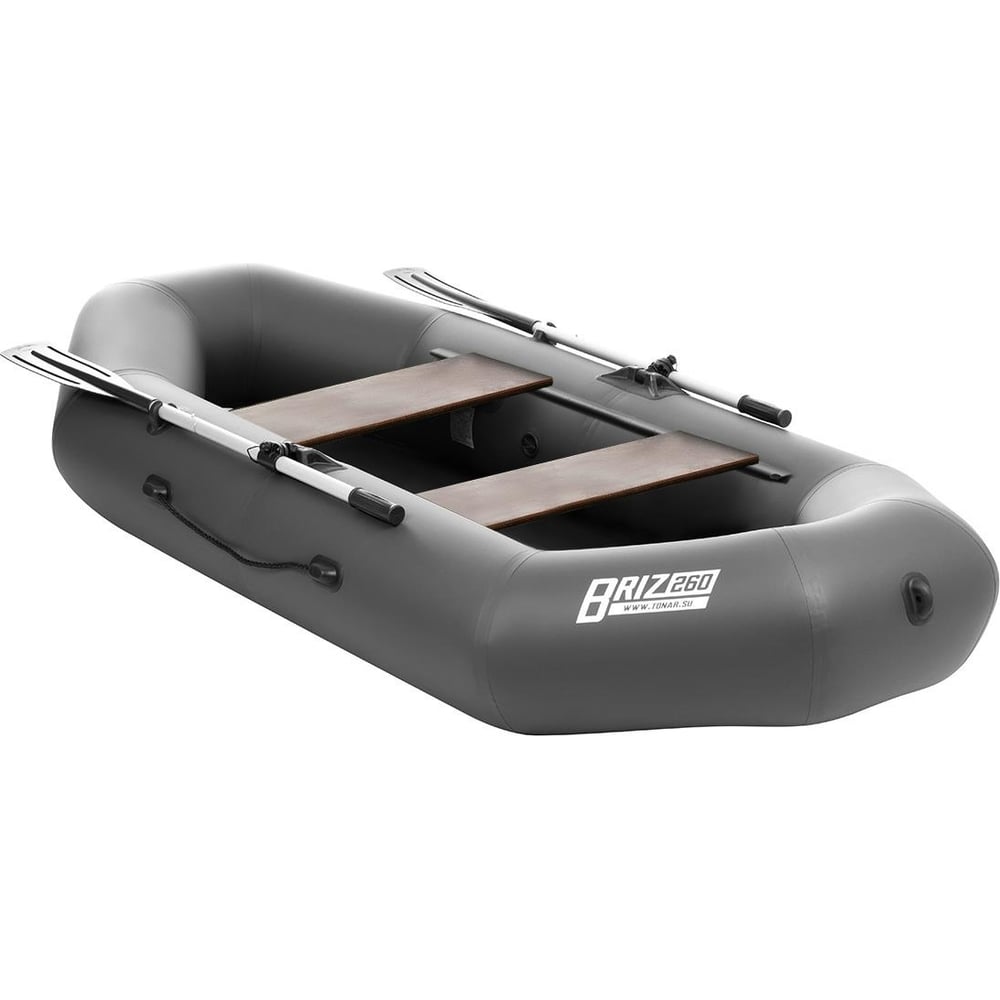 Изображение товара Лодка Тонар Бриз 260 серый надувная гребная лодка компактная надежная