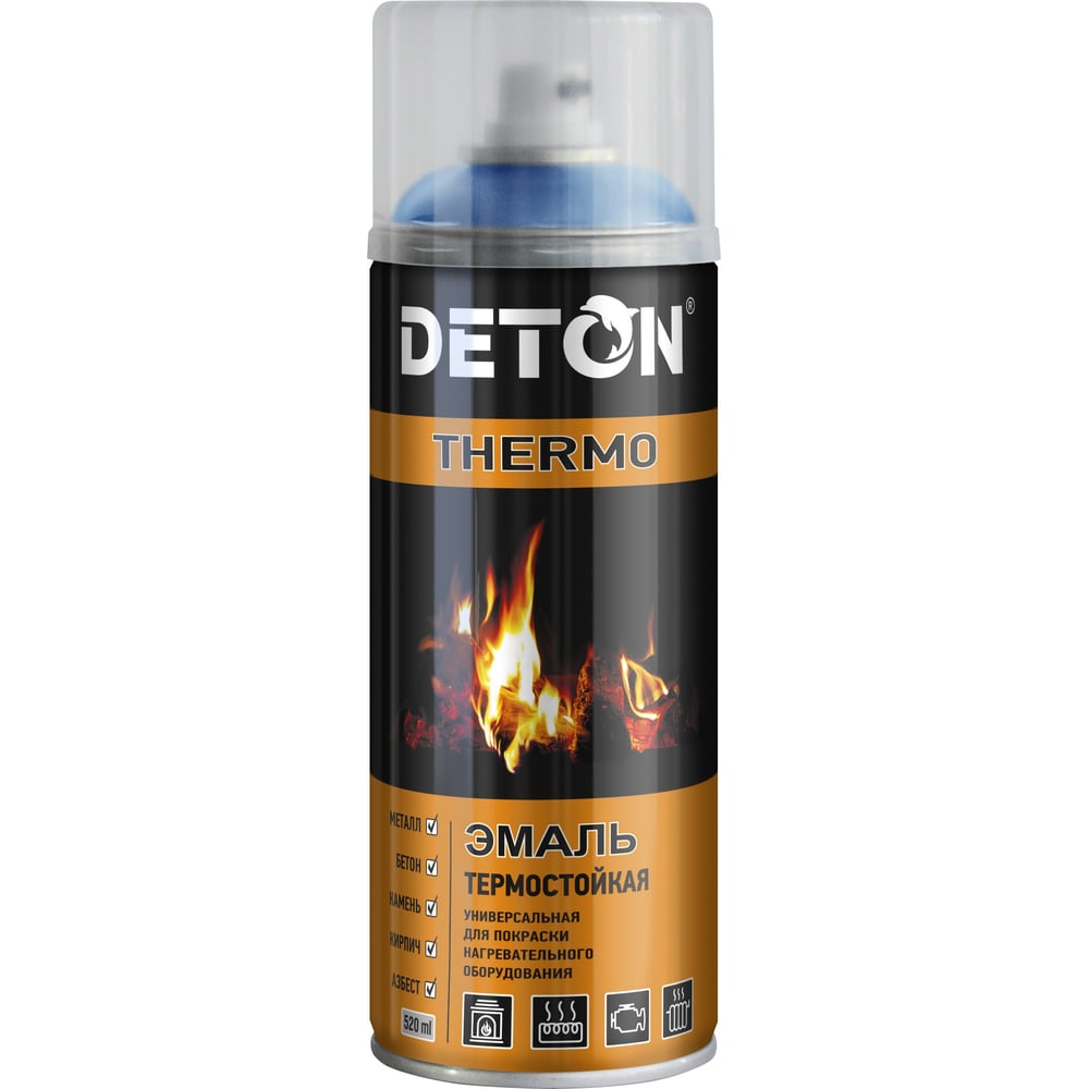 Изображение товара Эмаль Deton термостойкая аэрозоль 520 мл, синий