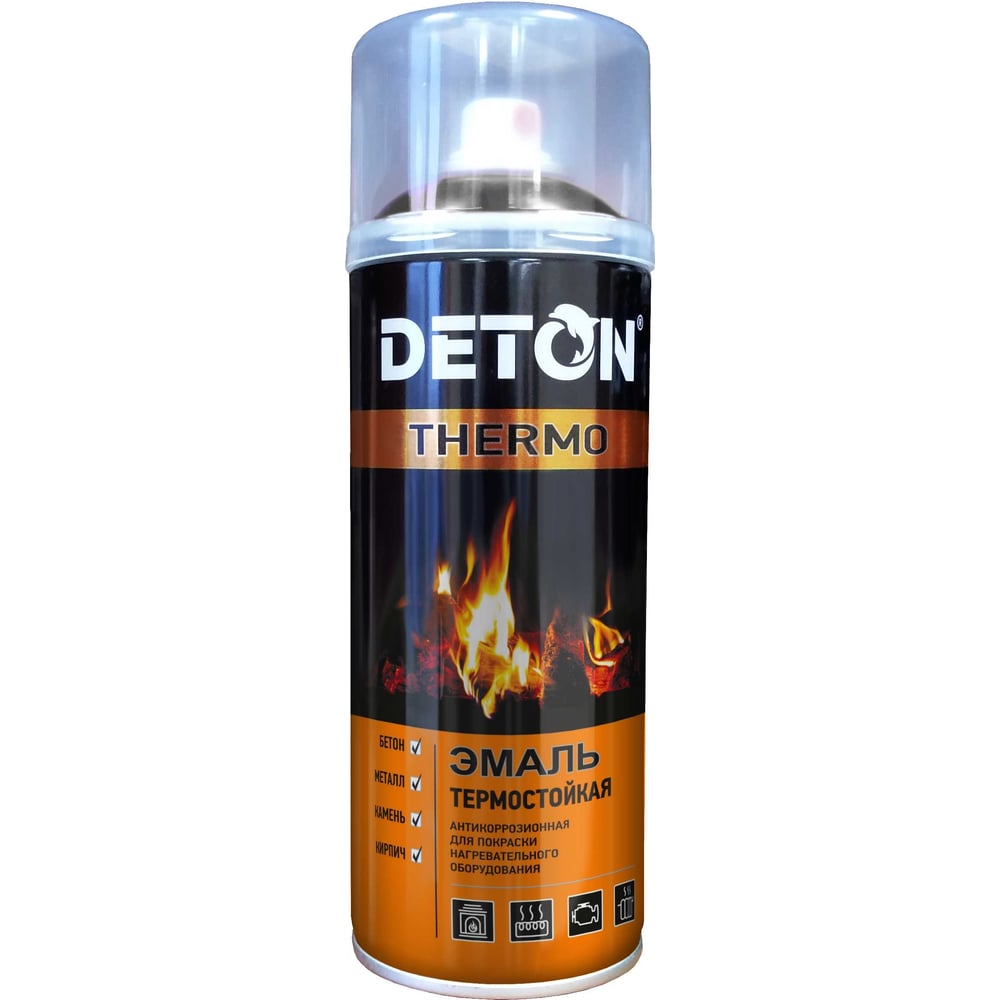 Эмаль Deton эмаль термостойкая deton thermo 750с черная аэрозоль 520мл