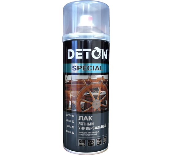 Изображение товара Лак яхтный универсальный Deton SPECIAL шелковисто-матовый, аэрозоль 520 мл DTN-A07305