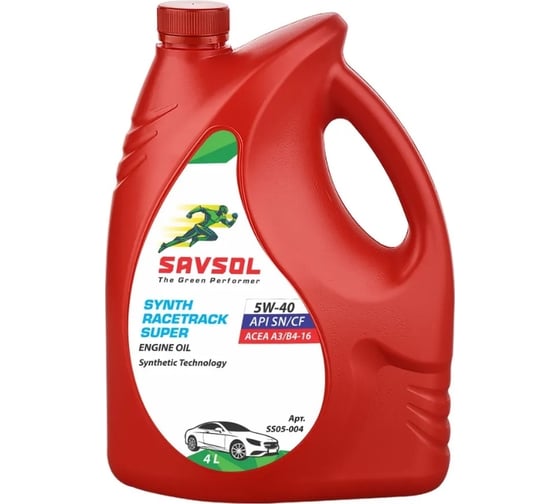 Изображение товара Синтетическое моторное масло SAVSOL SUPER 5W-40 ACEA A3/B4-16 API SN/CF 4 л SS05-004