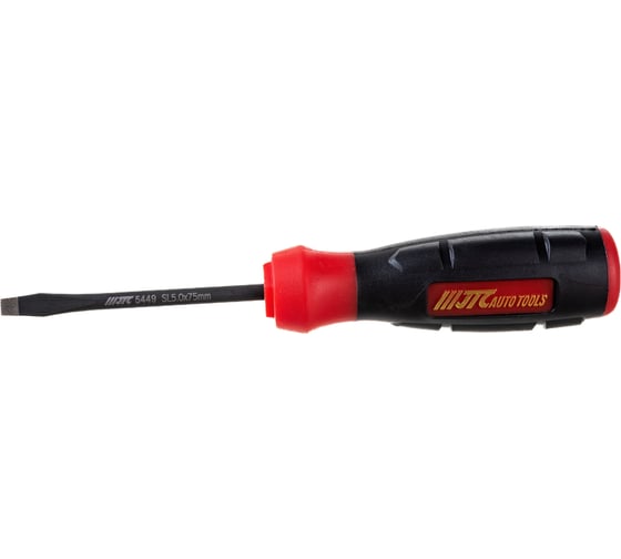 Изображение товара Профессиональная отвертка с противоскользящей рукояткой SL5х75 мм JTC 5449