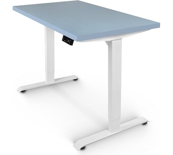 Изображение товара Стол с электрической регулировкой высоты StolStoya BAZALT рама белая, столешница мдф серая (эмаль), 120х65 SE222W120S