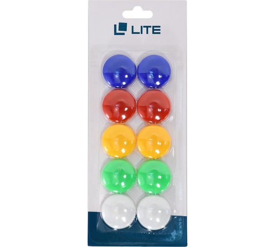 Изображение товара Магниты для досок LITE 30 мм., ассорти 10 шт., блистер с европодвесом LTMG - 30/10