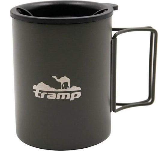 Изображение товара Термокружка со складными ручками и поилкой Tramp оливковый TRC-136.12