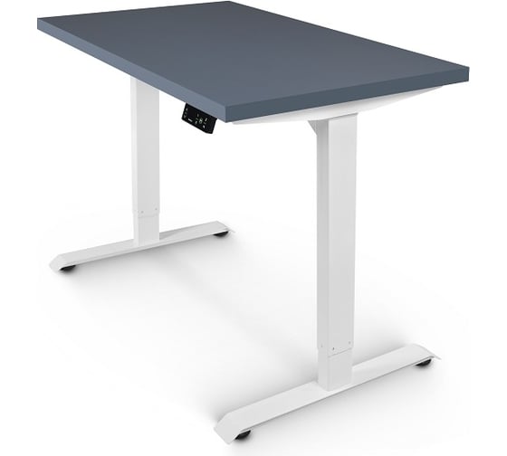 Изображение товара Стол с электрической регулировкой высоты StolStoya BAZALT рама белая, столешница мдф сланцево-серая (эмаль), 160x80 SE222W160SS
