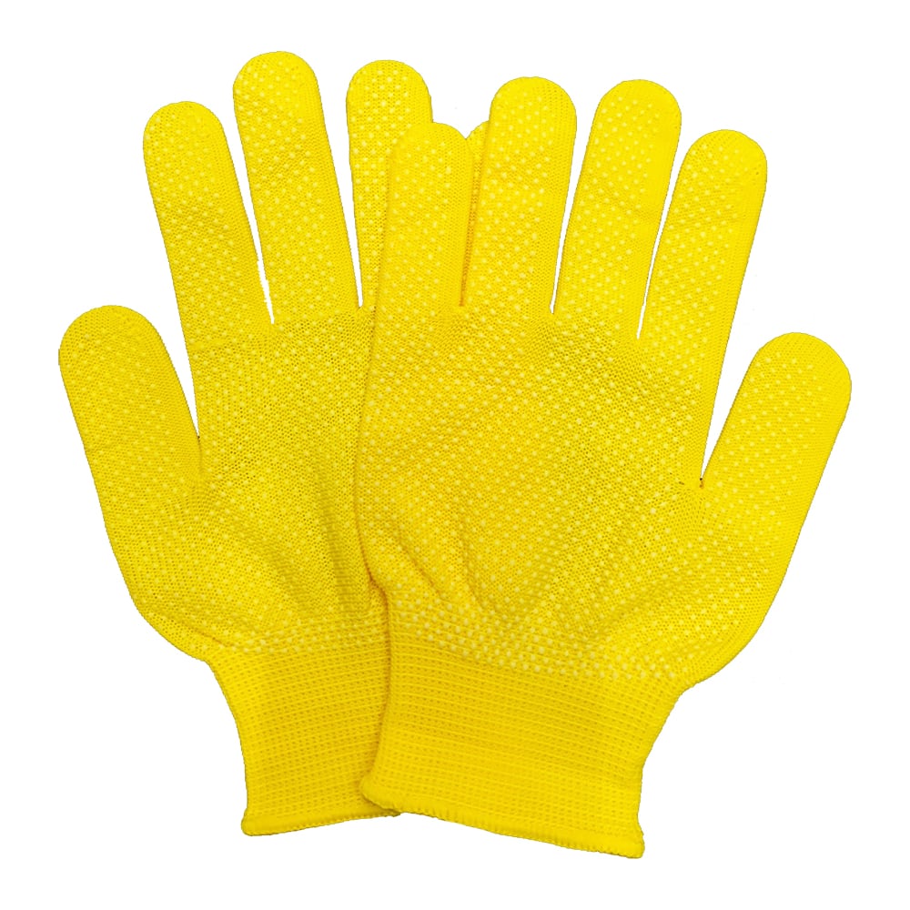Изображение товара Рабочие перчатки Master-Pro МИКРОТАЧ желтые 200 пар нейлоновые с пвх покрытием