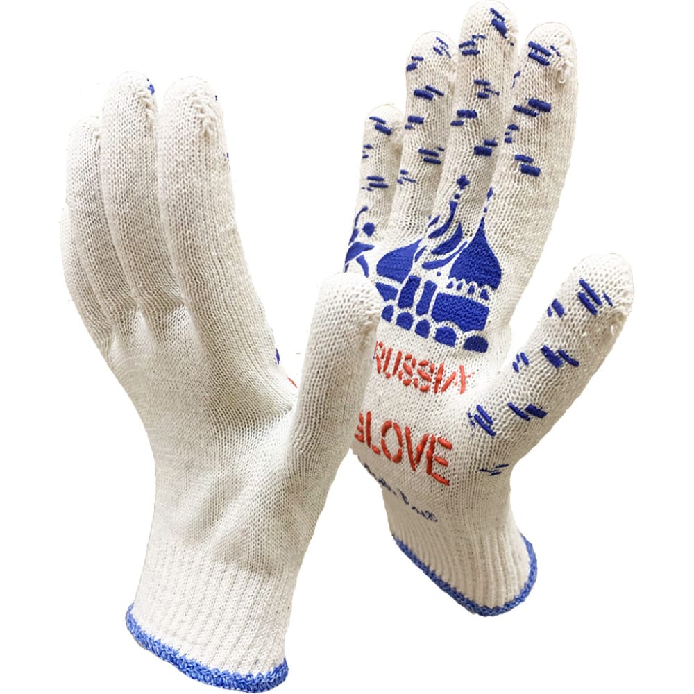 Рабочие перчатки Master-Pro®, размер S-M, цвет белый/синий