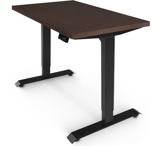 Изображение товара Стол с электрической регулировкой высоты StolStoya BAZALT рама черная, столешница мдф венге (шпон), 140x70 SE222B140V