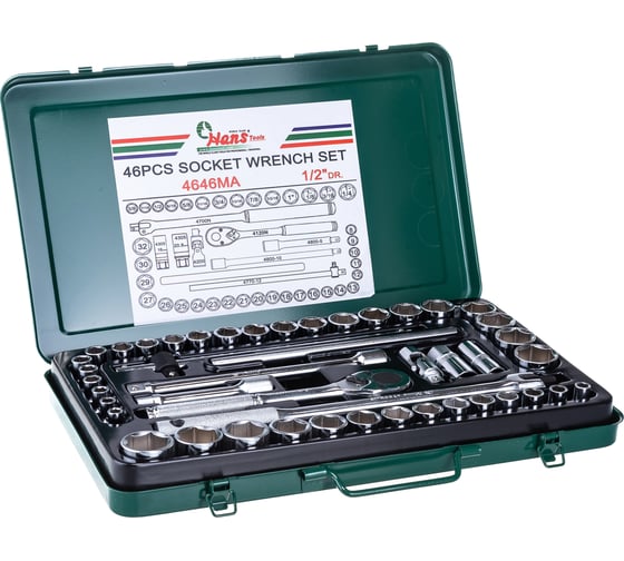 Изображение товара Набор инструментов 1/2", 46шт Hans 4646MA