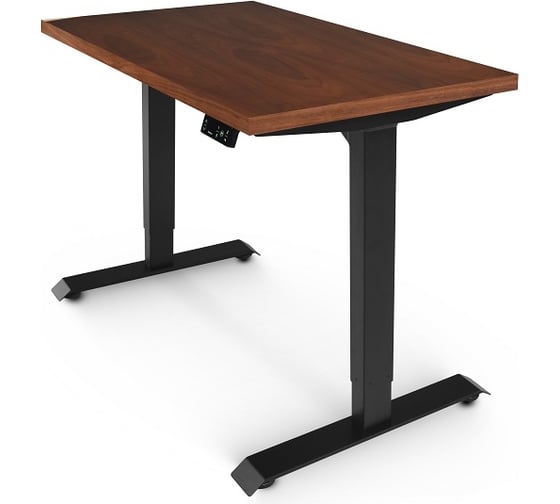 Изображение товара Стол с электрической регулировкой высоты StolStoya BAZALT рама черная, столешница мдф американский орех (шпон), 140x70 SE222B140AO