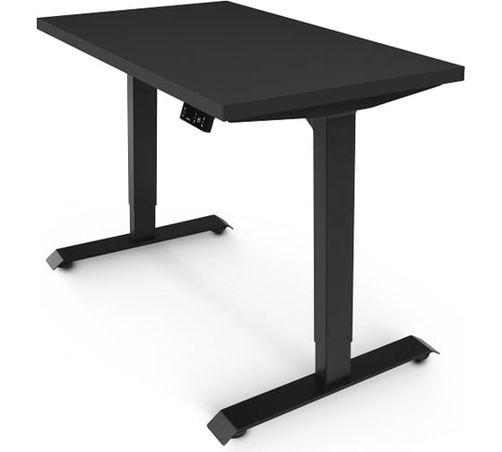Изображение товара Стол с электрической регулировкой высоты StolStoya BAZALT рама черная, столешница мдф черная (эмаль), 140x70 SE222B140B