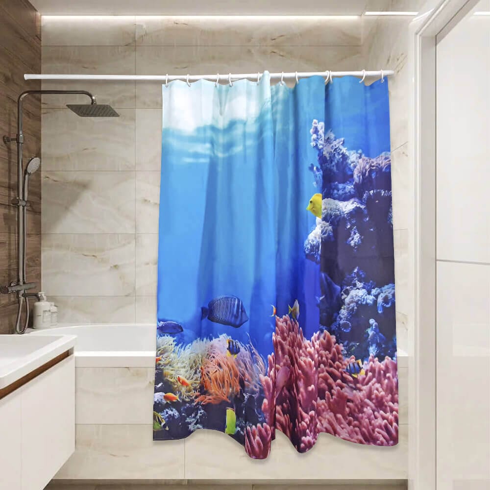Тканевая штора для ванной Сантис обитатели океана в картинках наглядное пособие для педагогов логопедов воспитателей и родителей