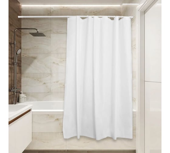 Изображение товара Штора для ванной Сантис peva pv-201 (белая) 54 gsm 180x180 см 038696