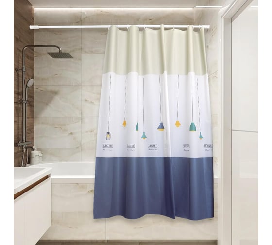 Изображение товара Штора для ванной Сантис peva pv-135 (страйп) 75 gsm 180x180 см 038722