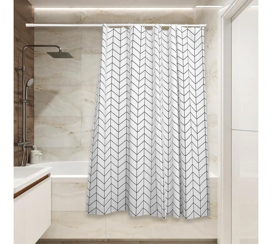 Изображение товара Штора для ванной Сантис peva pv-132 (елочка) 75 gsm 180x180 см 038719