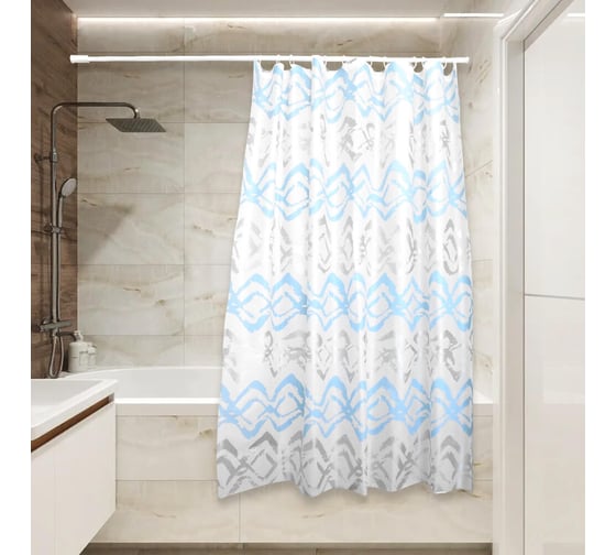 Изображение товара Штора для ванной Сантис peva pv-130 (волны) 75 gsm 180x180 см 038717